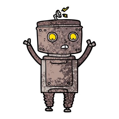 Çizgi film robotunun vektör çizimi