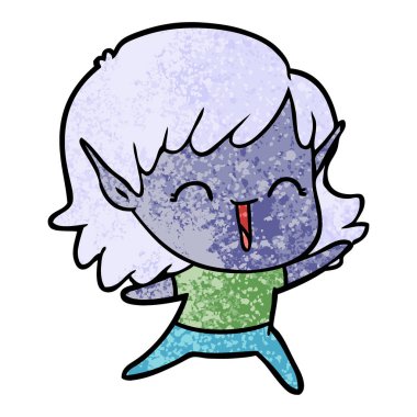 vektör çizim karikatür elf kızı