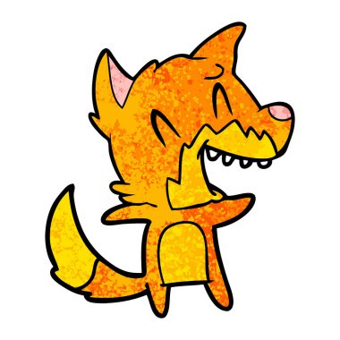 Tilki çizgi film gülen vektör çizim