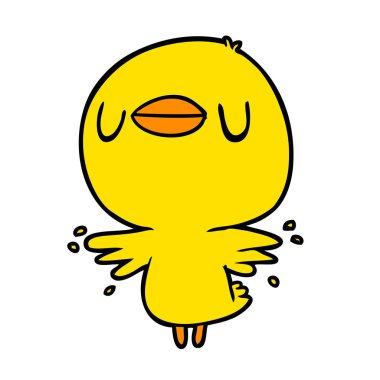 sevimli çizgi piliç kanat çırparak