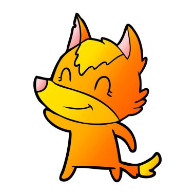 Tilki çizgi film karakteri vektör çizim