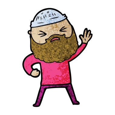 Sakallı çizgi film adamı.