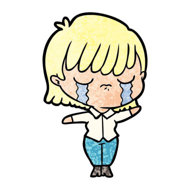 vektör çizim karikatür kadının ağladığını