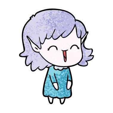 vektör çizim karikatür elf kızı