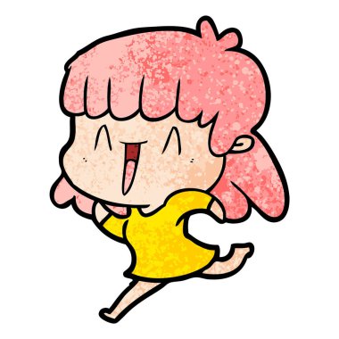 Çizgi filmdeki kadının vektör çizimi