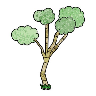 Çizgi film ağacının vektör çizimi