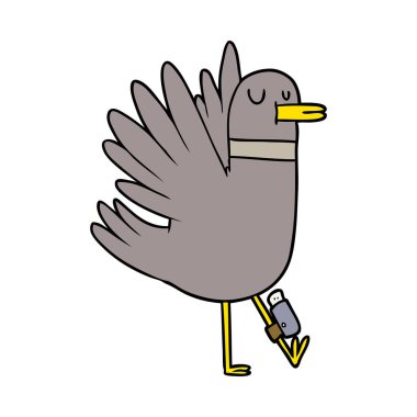 Çizgi film kuşunun vektör çizimi