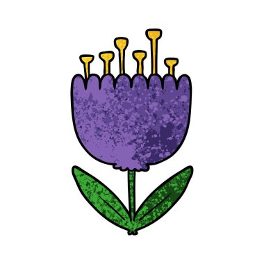 Çizgi film çiçeğinin vektör illüstrasyonu