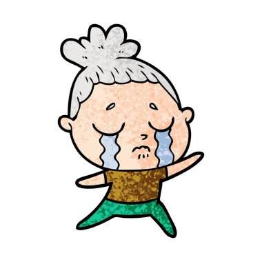 vektör çizim karikatür ağlayan kadın