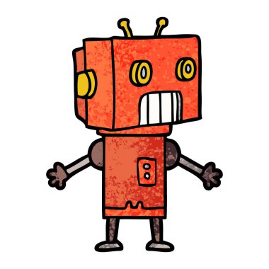 Çizgi film robotunun vektör çizimi