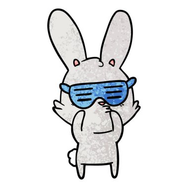 meraklı bunny çizgi vektör çizim