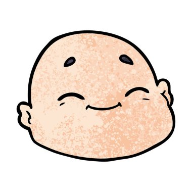 karikatür mutlu kel adam