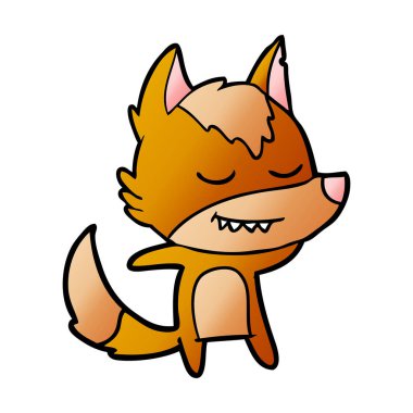 Tilki çizgi film karakteri vektör çizim