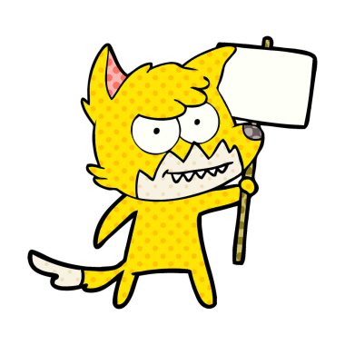 Tilki çizgi film karakteri vektör çizim