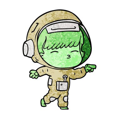 vektör çizim karikatür meraklı astronot