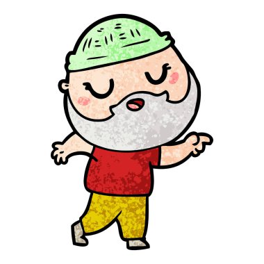 Sakallı çizgi film adamı.