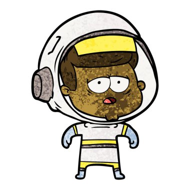 vektör çizim karikatür yorgun astronot