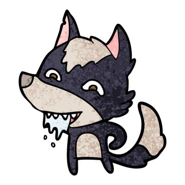 vektör çizim karikatür aç kurt