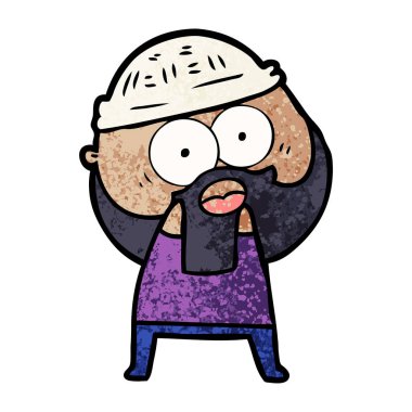 vektör çizim karikatür sakallı adam