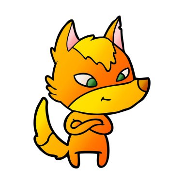 Tilki çizgi film karakteri vektör çizim