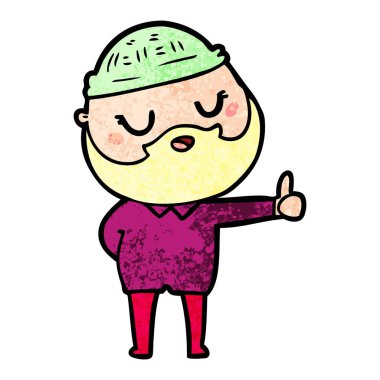 Sakallı çizgi film adamı.