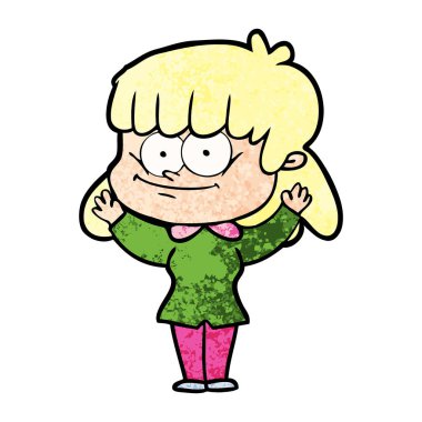 vektör çizim karikatür gülümseyen kadın