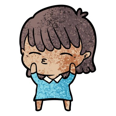 Çizgi filmdeki kadının vektör çizimi