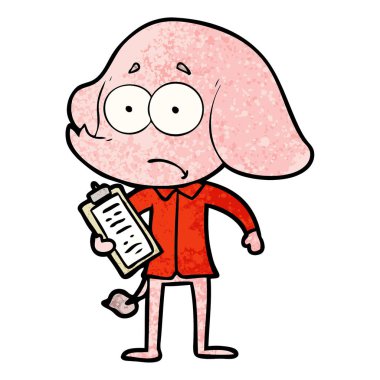 vektör çizim karikatür emin fil