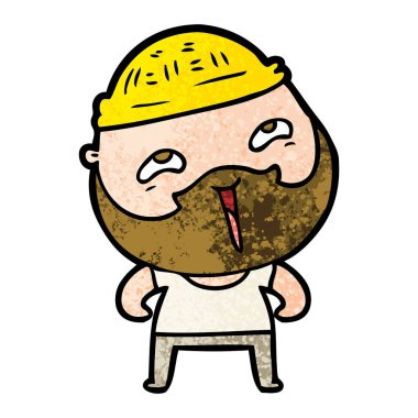 Çizgi film mutlu sakallı adam