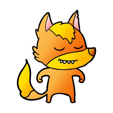 Tilki çizgi film karakteri vektör çizim