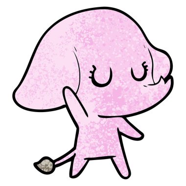 vektör çizim sevimli çizgi fil