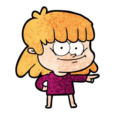 Çizgi film kızının vektör çizimi