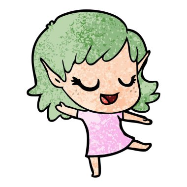 vektör çizim karikatür elf kızı