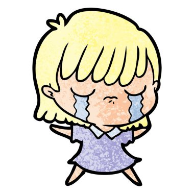 vektör çizim karikatür kadının ağladığını