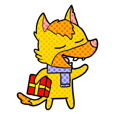 Tilki çizgi film karakteri vektör çizim