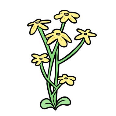 Çizgi film çiçeğinin vektör illüstrasyonu