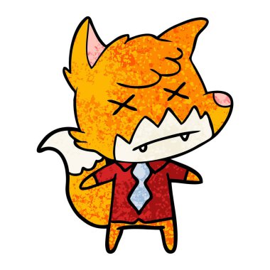 vektör çizim karikatür ölü Fox