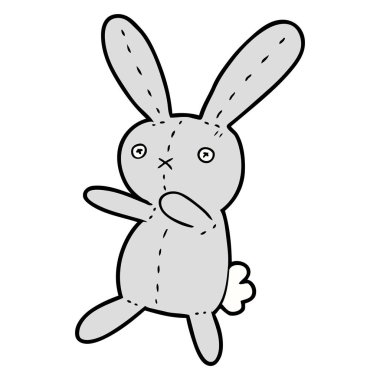 Tatlı çizgi film tavşanının vektör çizimi