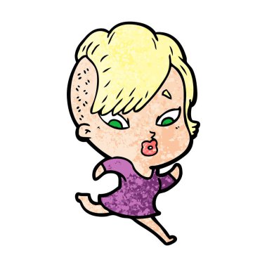 vektör çizim karikatür sürpriz kız