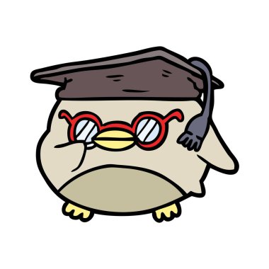 karikatür akıllı yaşlı baykuş