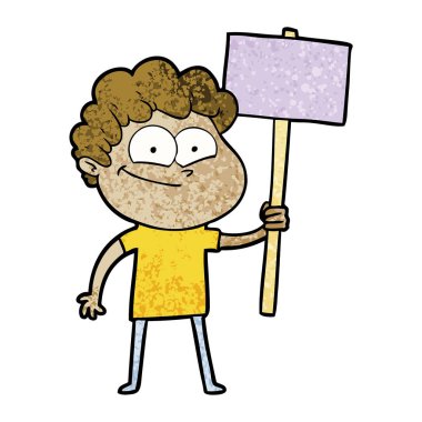 vektör çizim karikatür mutlu adam