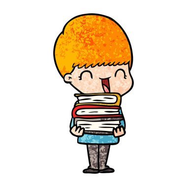 mutlu çizgi film çocuk vektör çizim