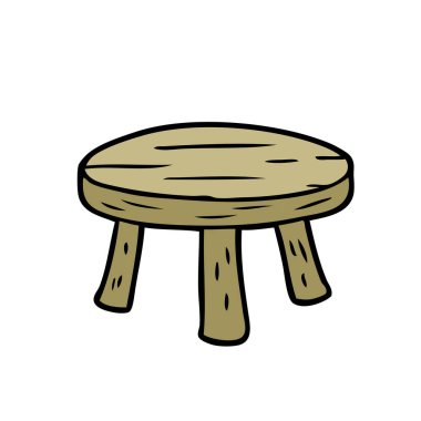 çizgi film küçük ahşap tabure