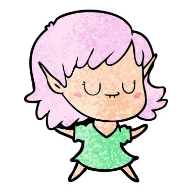 vektör çizim karikatür elf kızı