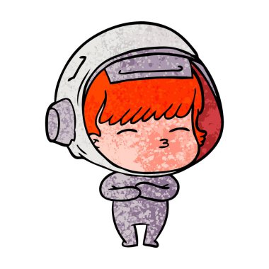 vektör çizim karikatür meraklı astronot