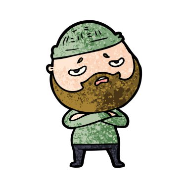 Sakallı endişeli adam çizgi film 