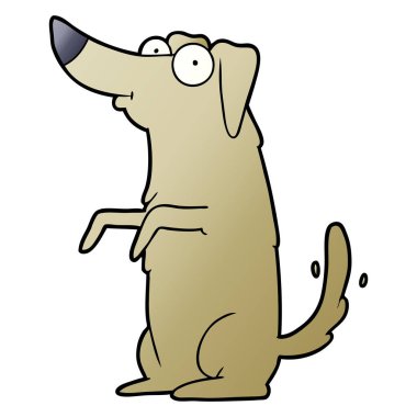 Vektör çizim karikatür mutlu köpek