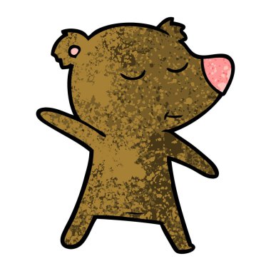 mutlu karikatür ayı vektör çizim