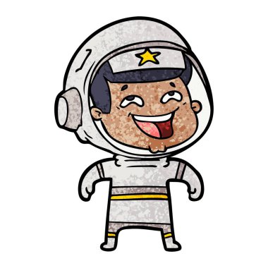 vektör çizim karikatür gülen astronot
