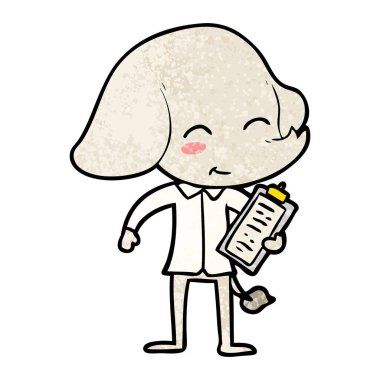 vektör çizim sevimli çizgi fil